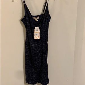 Blue and silver mini dress spaghetti strap